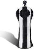 Black White PU Driver Head Cover Set