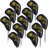 Black PU Yellow Stitch Iron Cover 11pcs (3-9,P,G,S,L)