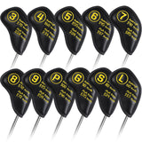 Black PU Yellow Stitch Iron Cover 11pcs (3-9,P,G,S,L)
