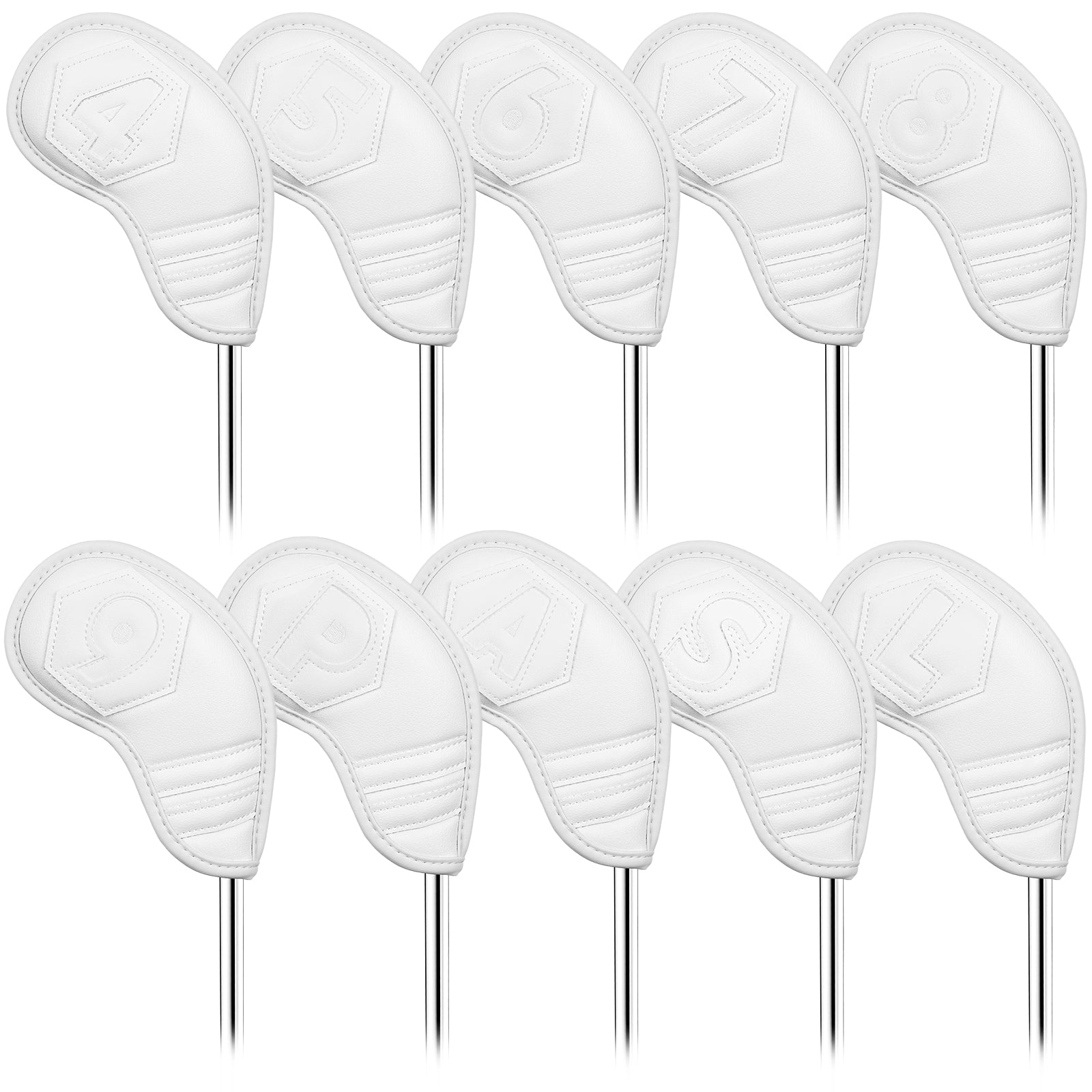 White PU Iron Cover 10pcs(4-9,P,A,S,L) Magnet