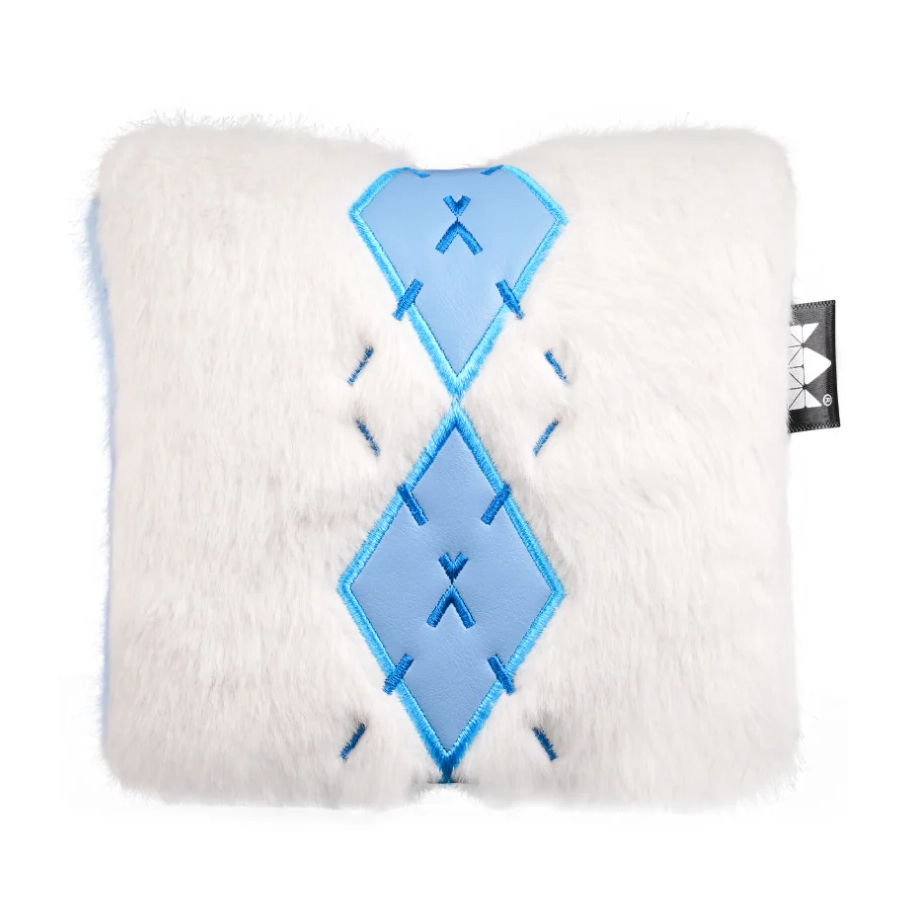 Elegant Blue & White Rhombus Square Mallet Putter Cover