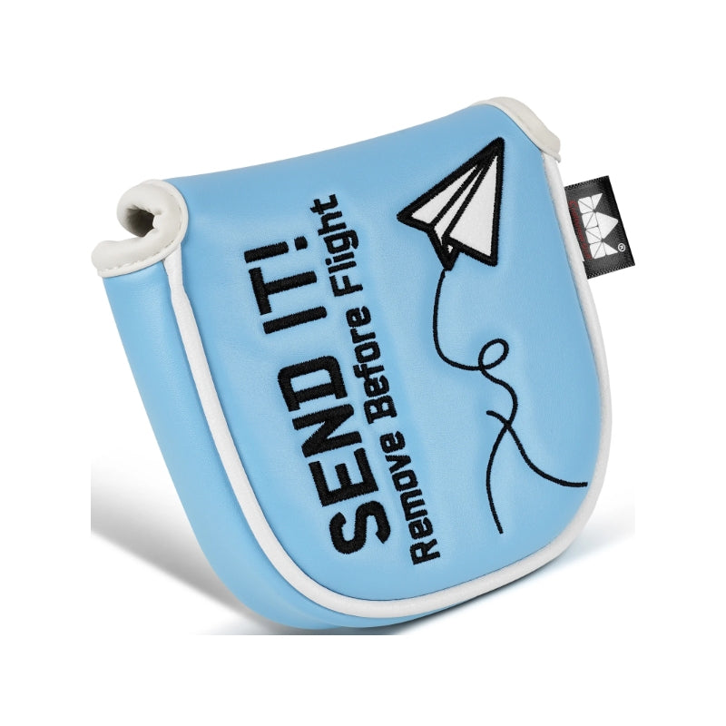 Paper Airplane Blue Square Mallet Putter Head Cover