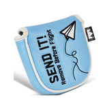 Paper Airplane Blue Square Mallet Putter Head Cover