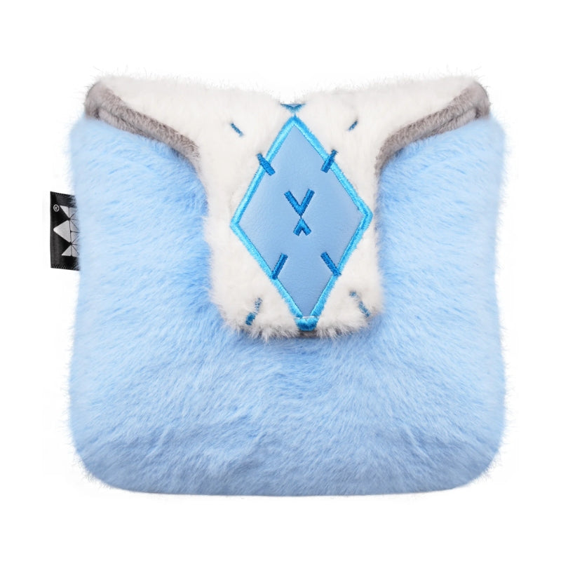 Elegant Blue & White Rhombus Square Mallet Putter Cover