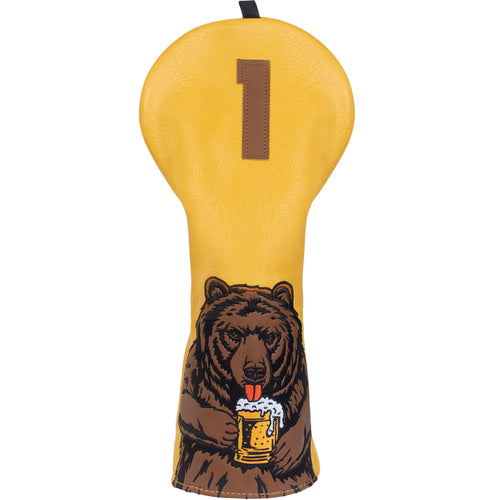 LC Dark Yellow Brown Bear Driver Golf Headcover