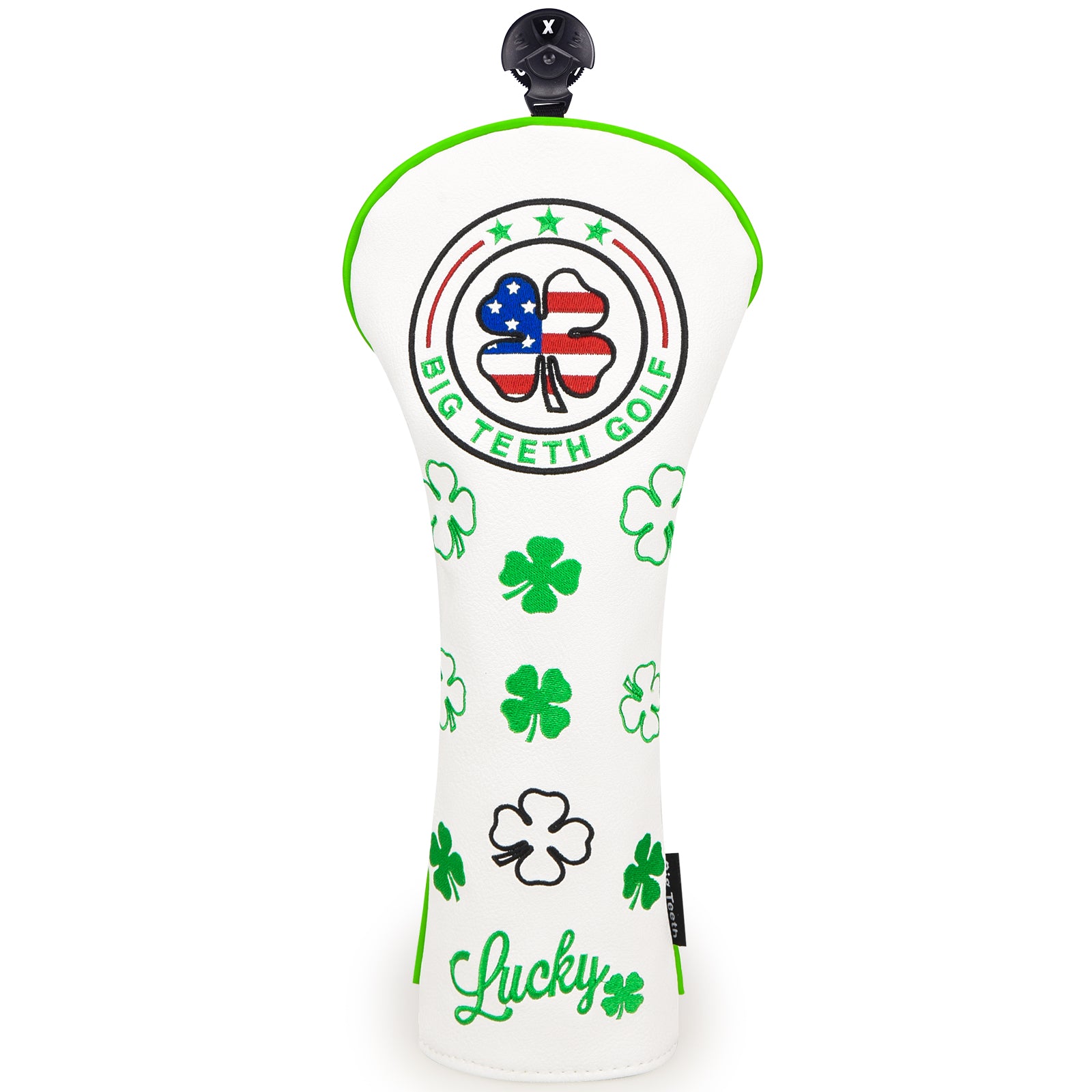 White Leather Four-Leaf Clover Golf Headcover Set