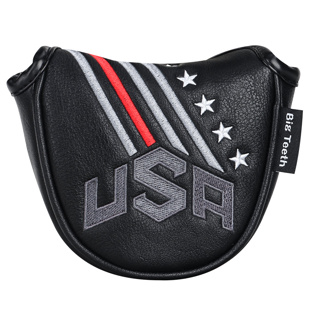 Black White Embroidered Star Golf Headocver Set