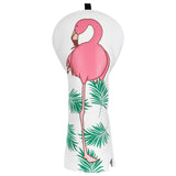 Flamingo White Wood Golf Head Cover