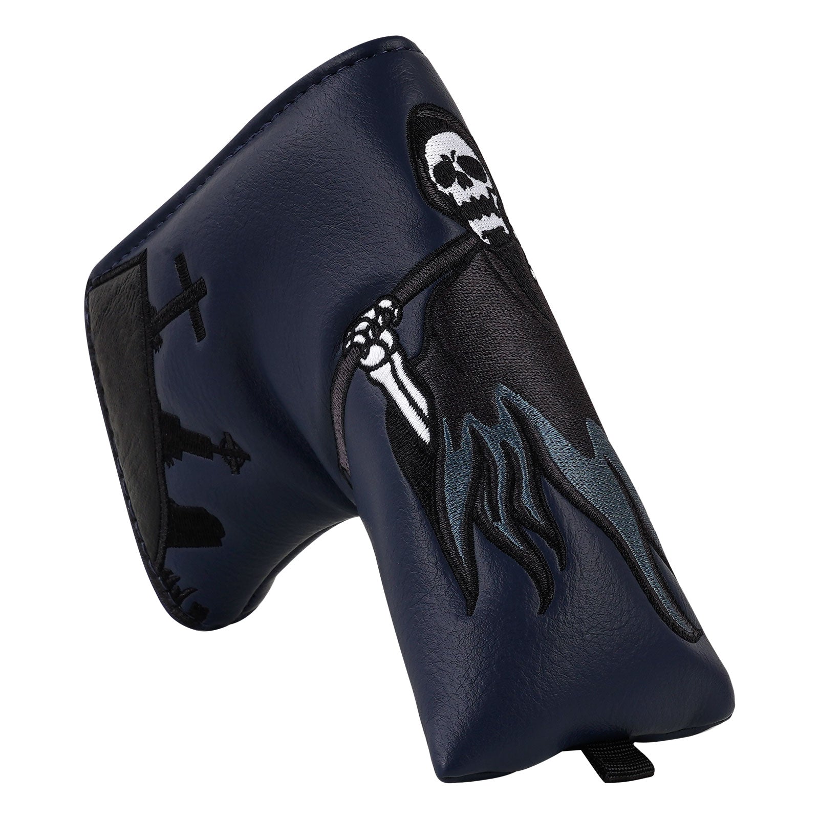 Dark Blue Grim Reaper Wood Putter Head Cover