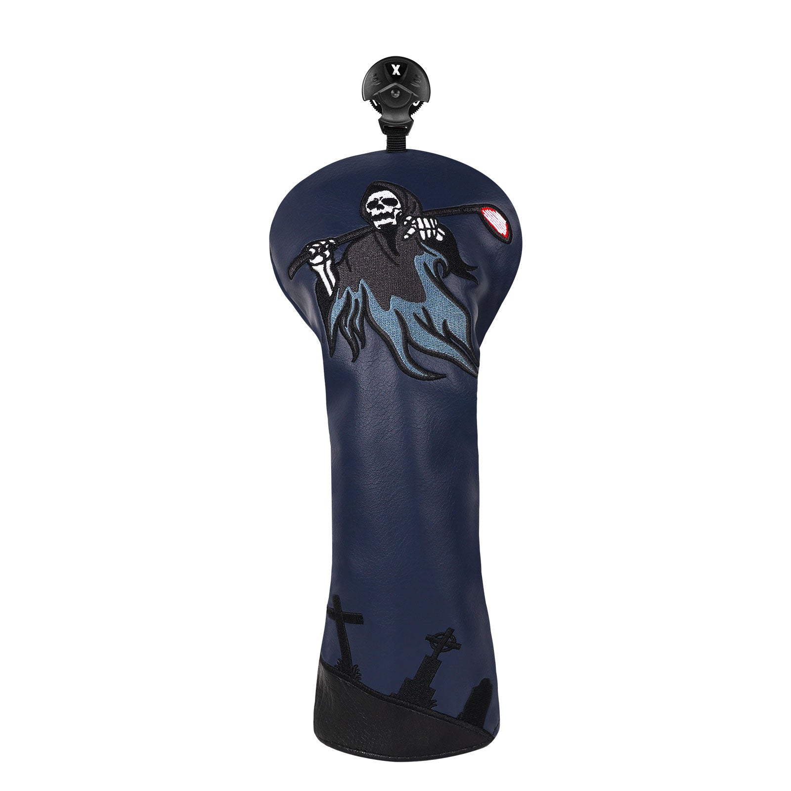 Dark Blue Grim Reaper Wood Putter Head Cover