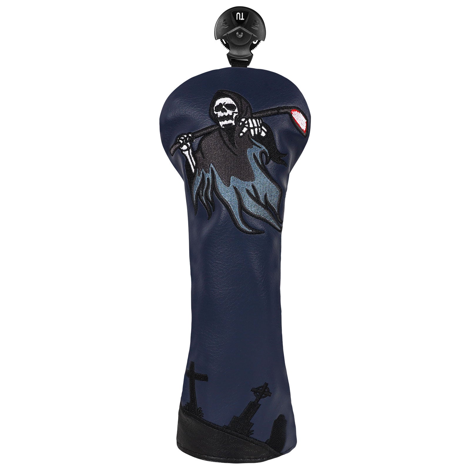 Dark Blue Grim Reaper Wood Putter Head Cover