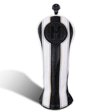 Black White PU Driver Head Cover Set
