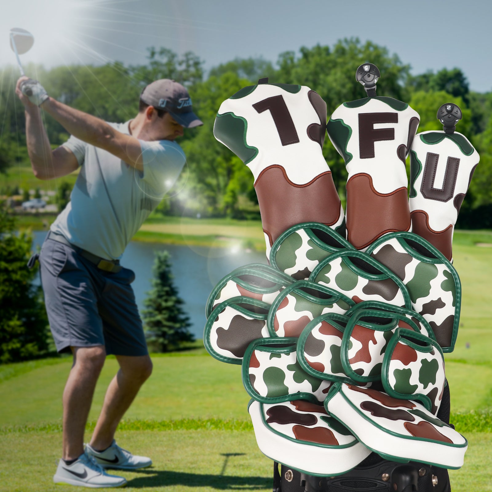 Camouflage Golf Iron Head Cover Set