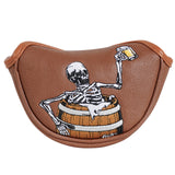 Wine Barrel Skull Wood Head Cover