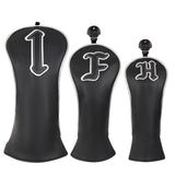 Black Silver Piping Driver Head Cover Set