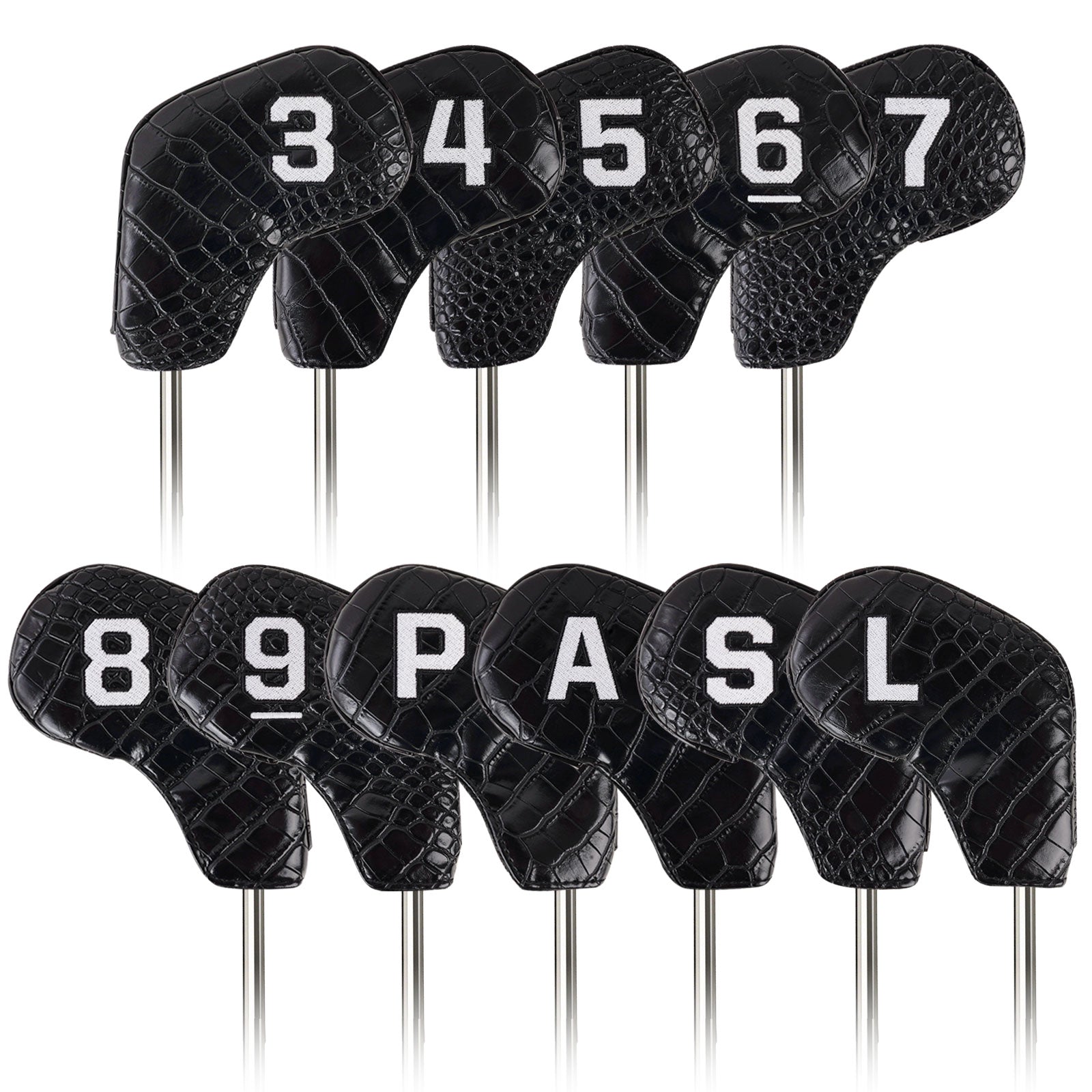 Black PVC Alligator Lines Iron 11pcs(3-9,P,A,S,L)