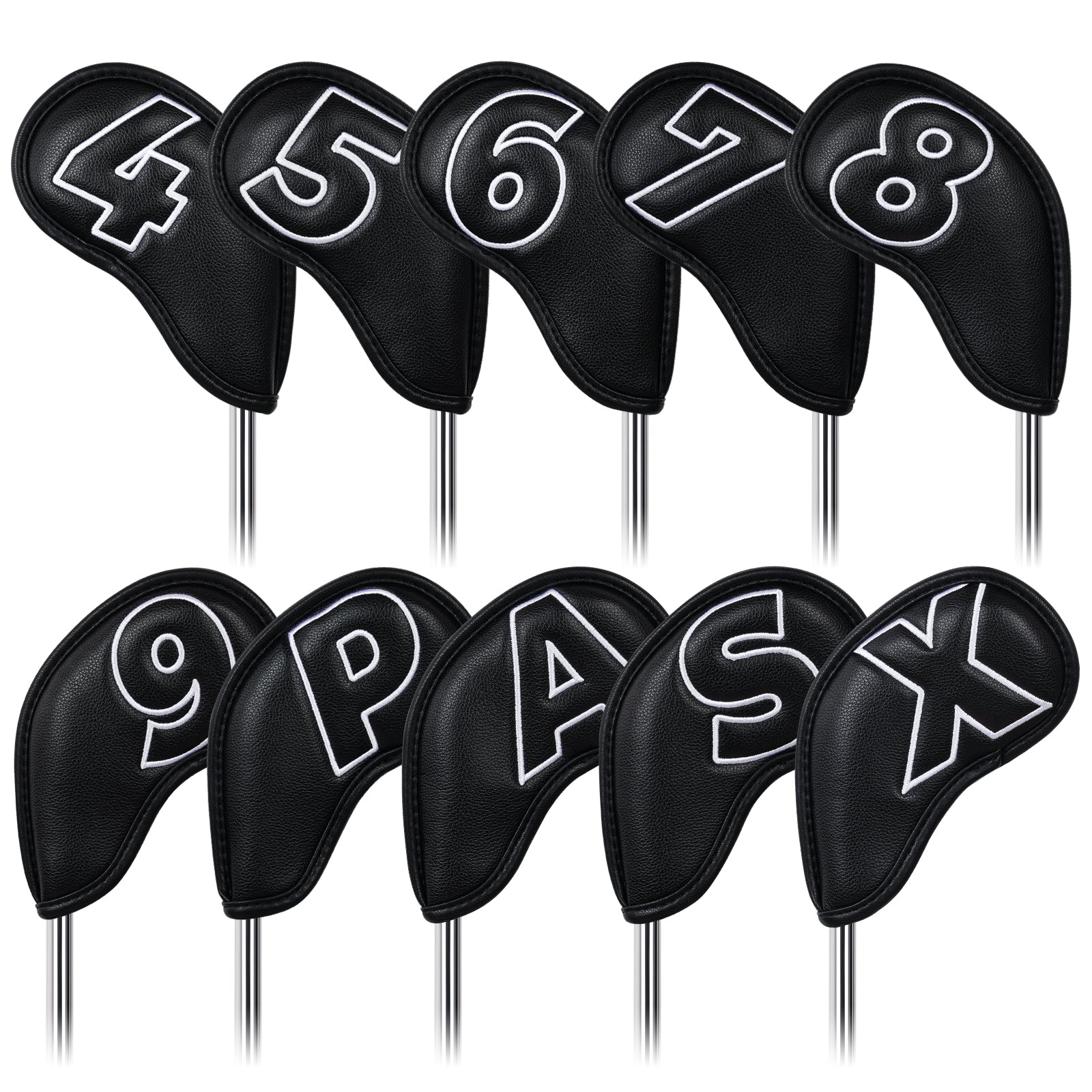 Black White Stitch iron 10pcs£¨4-9,P,A,S,X)