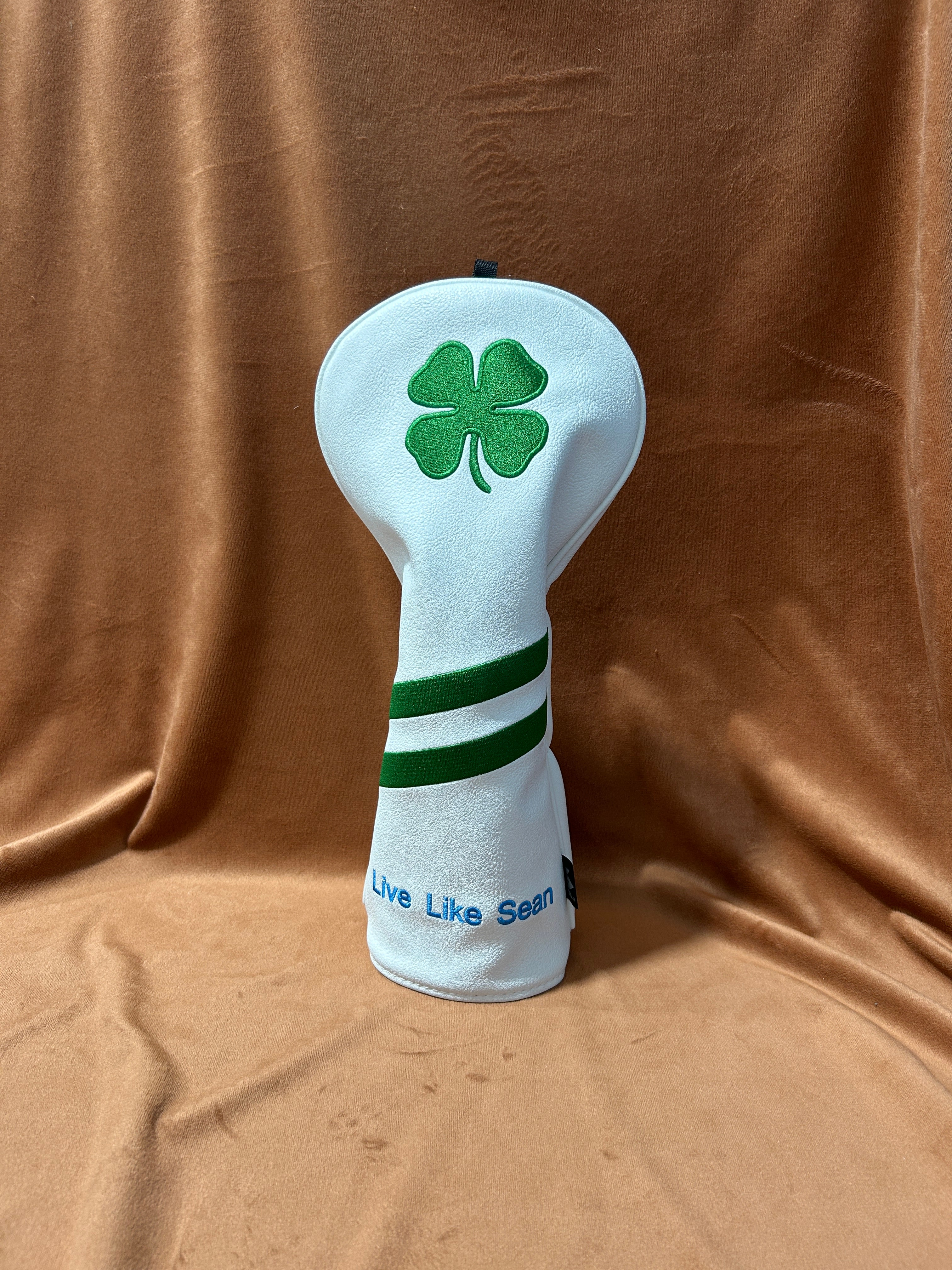 Personalized Green Lucky Clover Wood Head Covers With Name