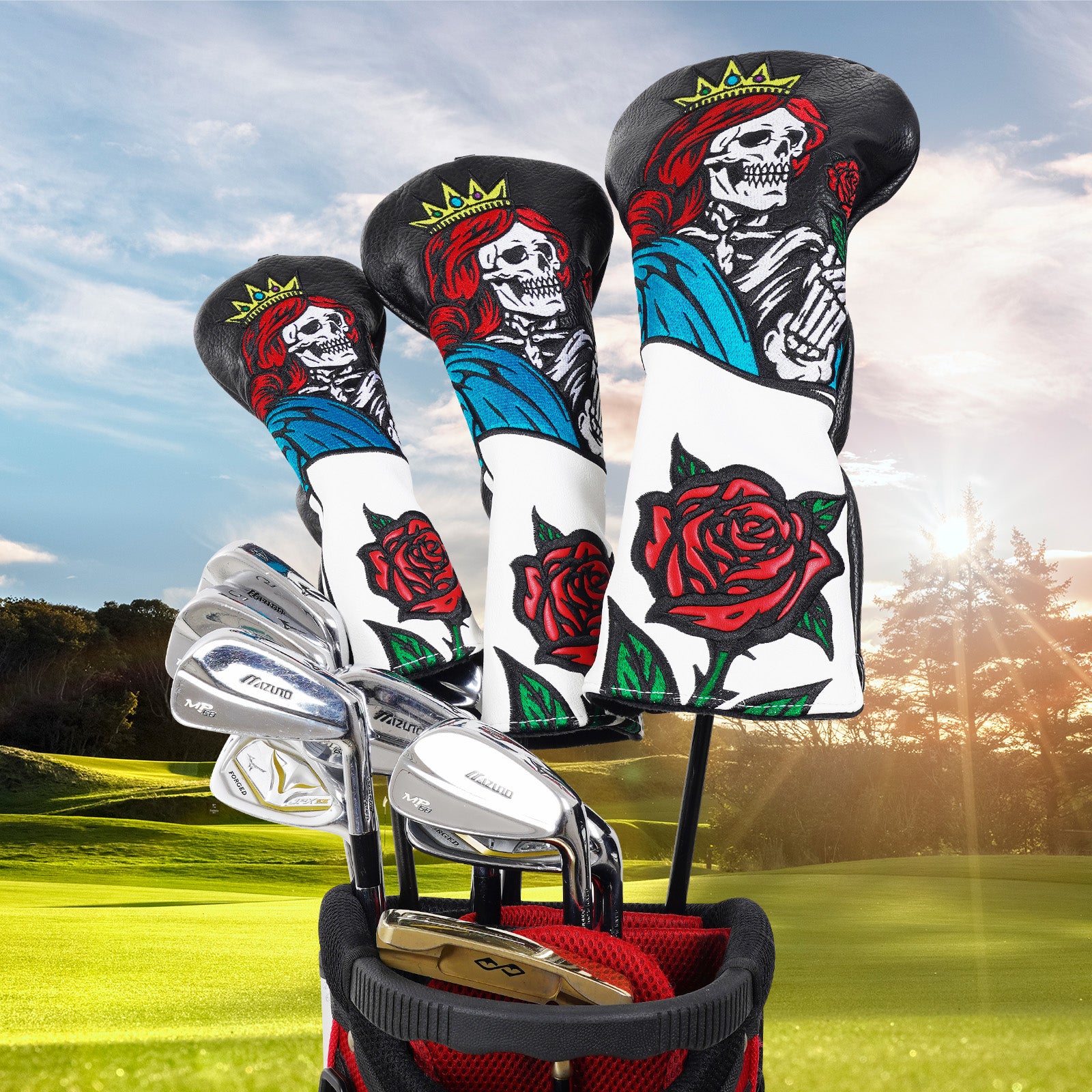 Rose Skull Driver Head Cover