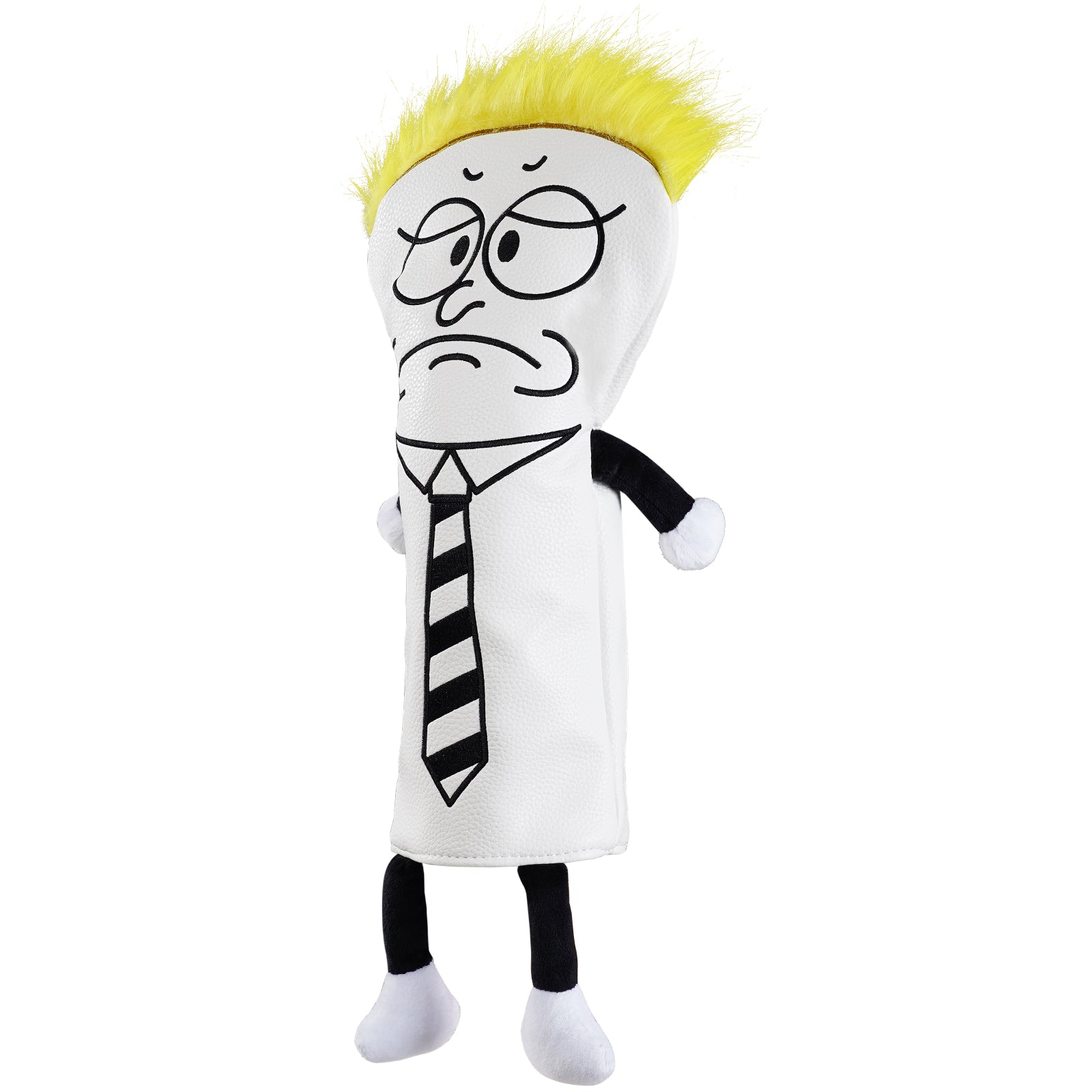 White Melancholy Boy Embroidered Wooden Head Cover Sets