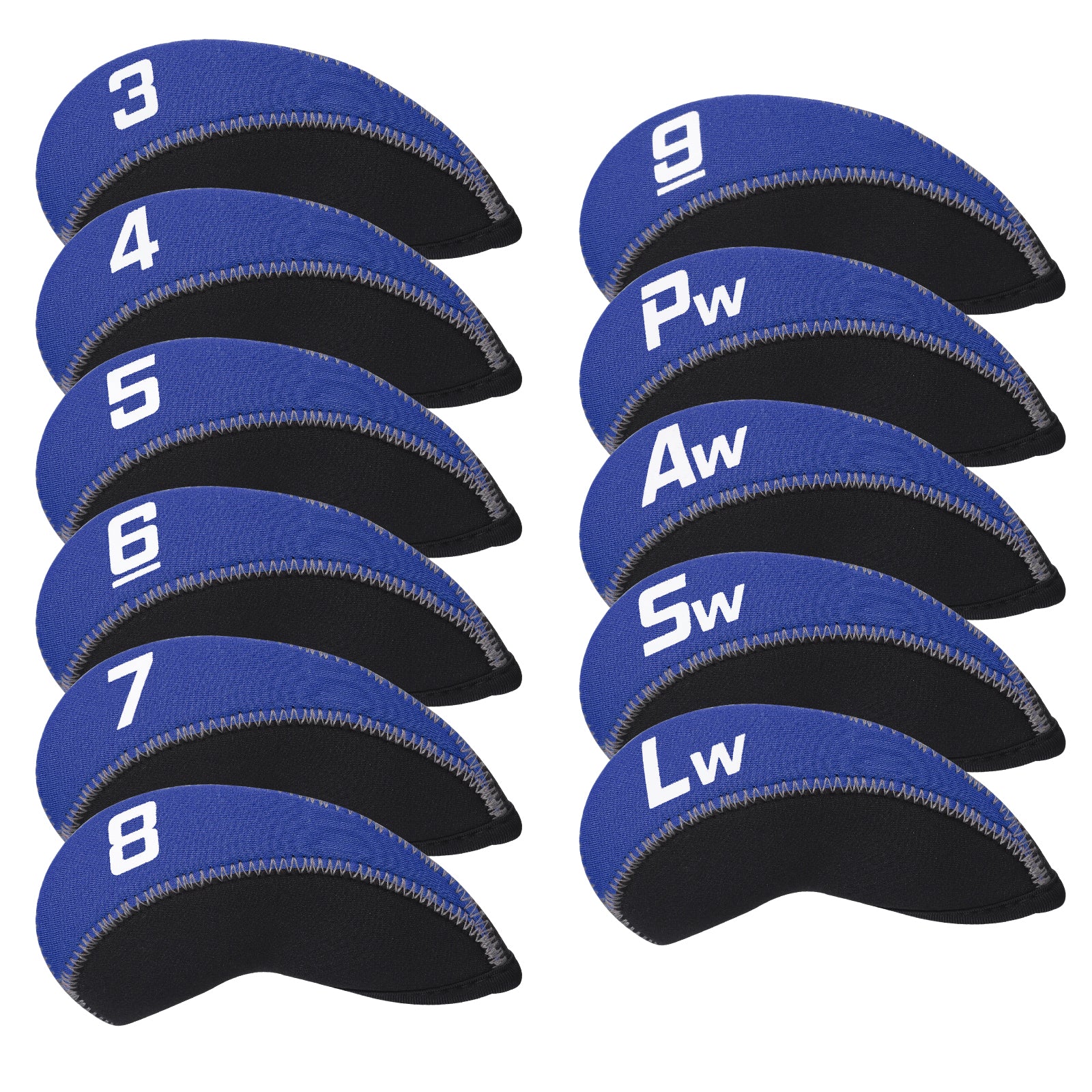 Black Neoprene Iron Covers Set 11pcs(3-9, Pw, Aw, Sw, Lw)