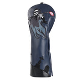 Dark Blue Grim Reaper Wood Putter Head Cover