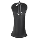 Black Silver Piping Driver Head Cover Set