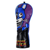 Purple PU Blue Rabbit Embroidery Driver Fairway Hybrid Head Cover