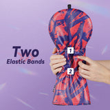 Dark Blue PU Red Crack Print Embroidery Driver Head Cover