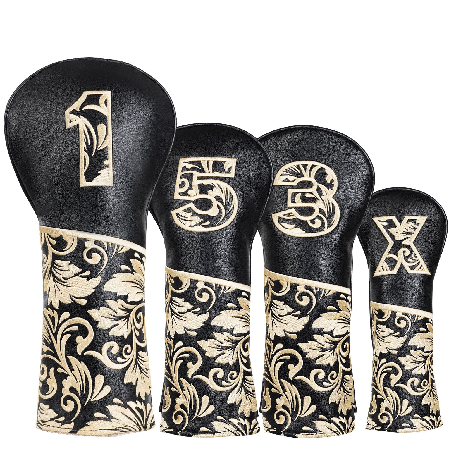 Black Figure Wood Head Cover Set