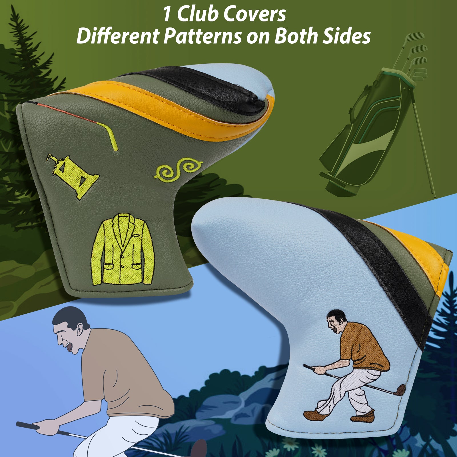 Blue Clothes Blade Putter Head Cover