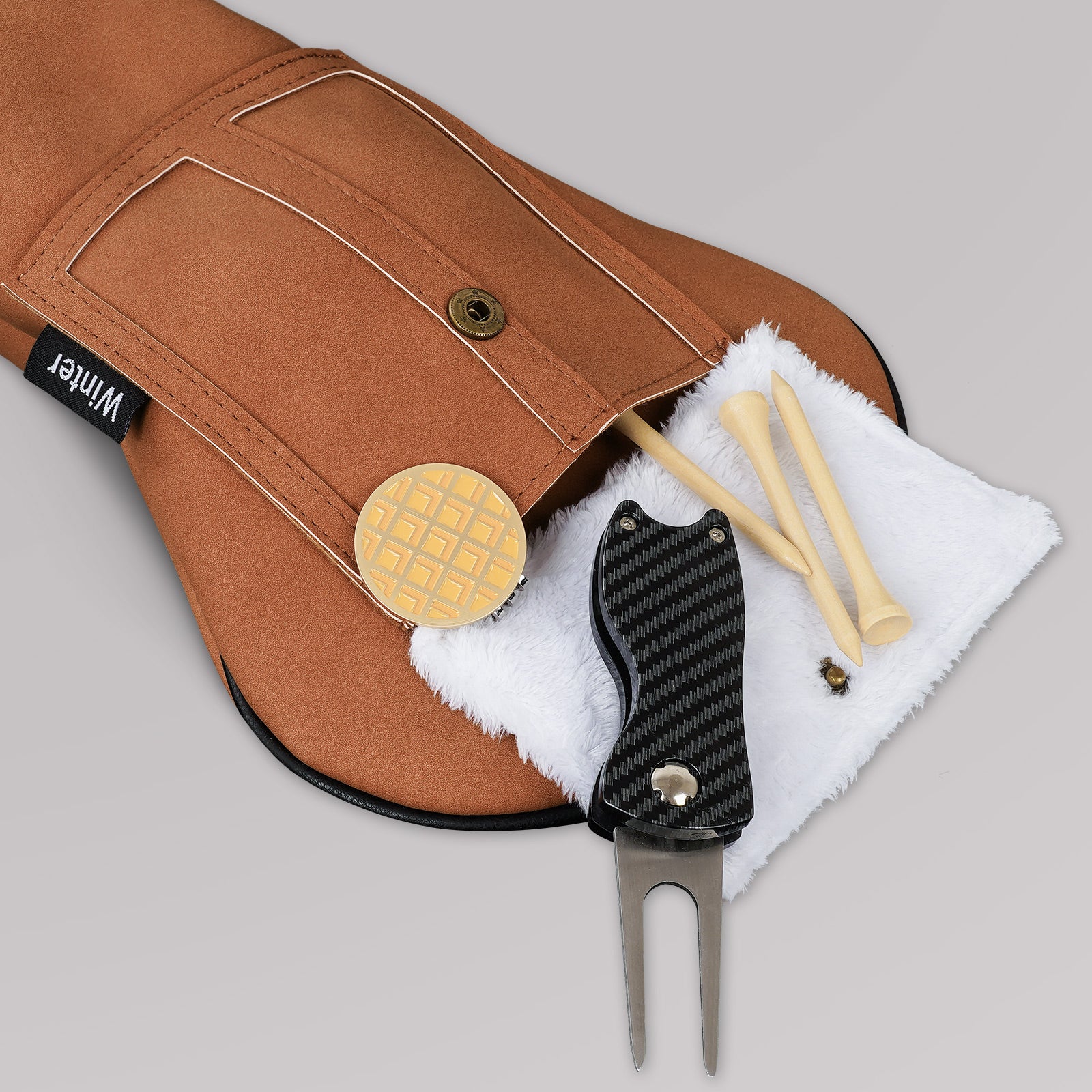 Brown Pocket Driver Head Cover