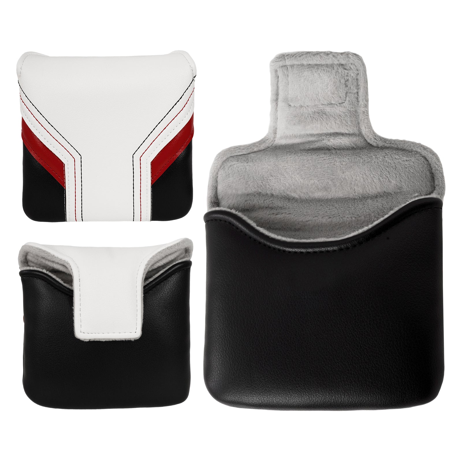 Black Background Red and White Golf Putter Cover