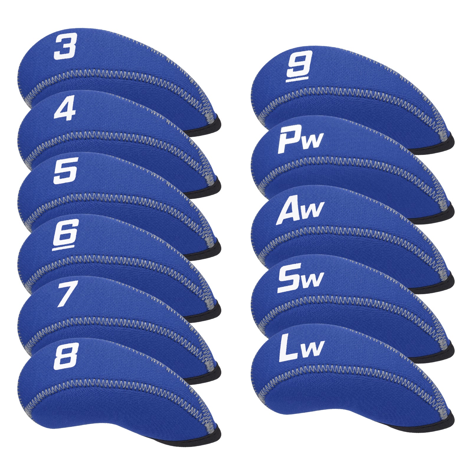 Black Neoprene Iron Covers Set 11pcs(3-9, Pw, Aw, Sw, Lw)