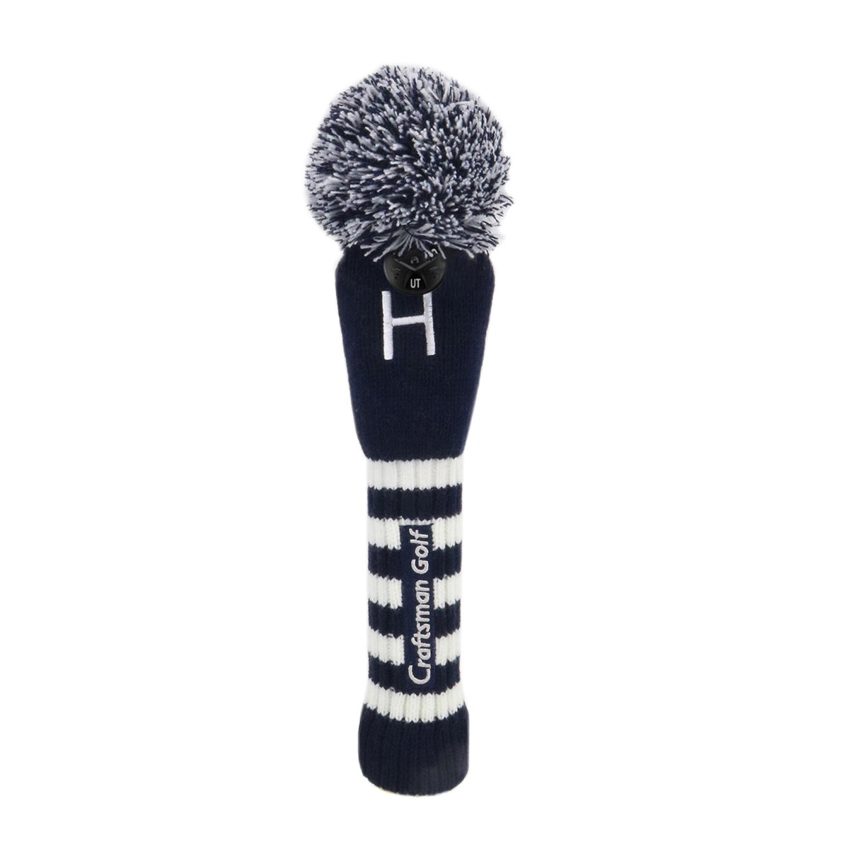 Dark Blue & White Knitted UT Head Cover