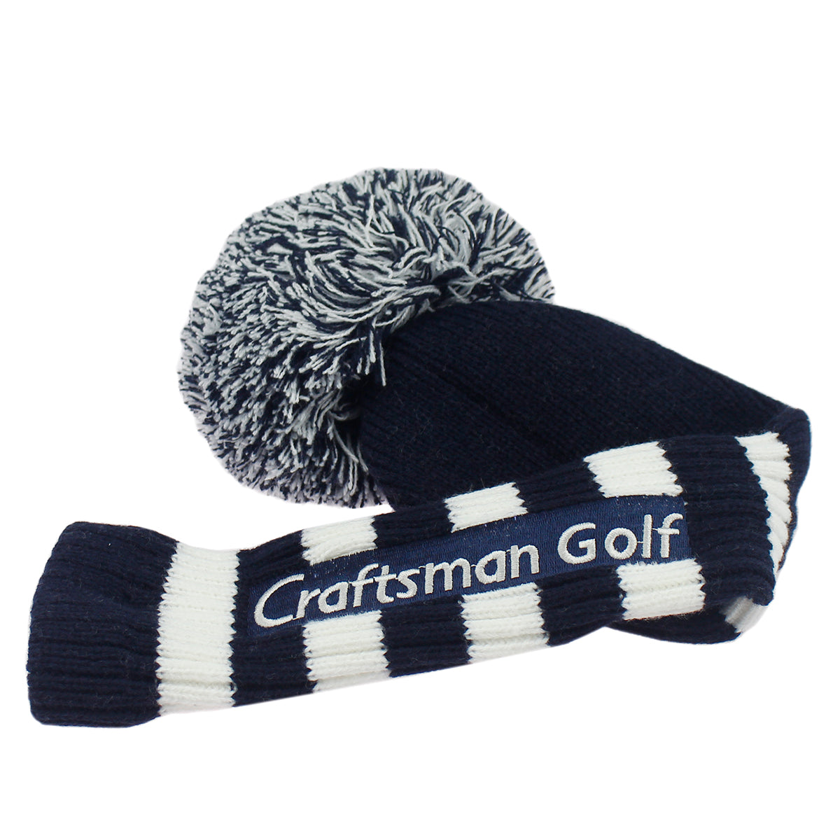 Dark Blue & White Knitted UT Head Cover