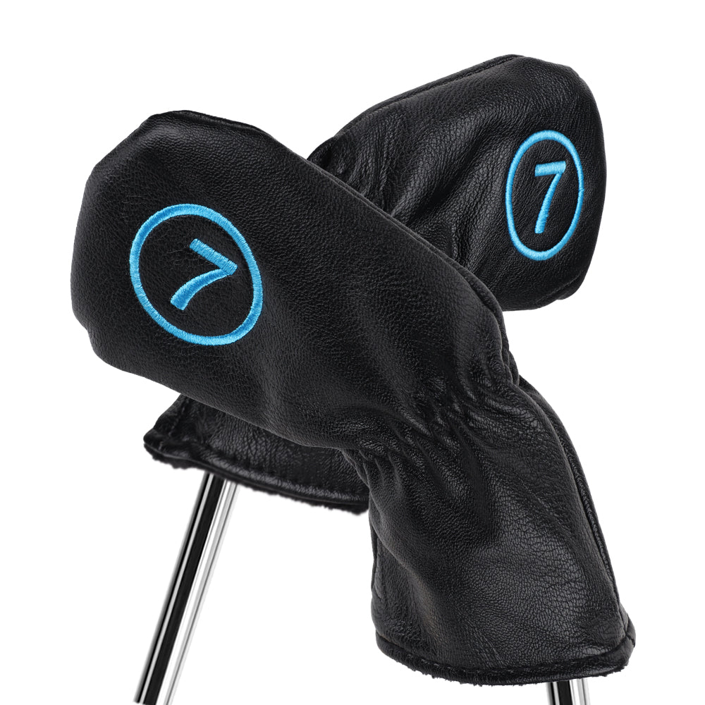 Black PU Blue Stitch Iron Cover 9pcs£¨4-9£¬P,A,S£© Head Cover