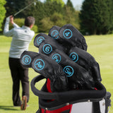 Black PU Blue Stitch Iron Cover 9pcs£¨4-9£¬P,A,S£© Head Cover