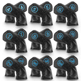 Black PU Blue Stitch Iron Cover 9pcs£¨4-9£¬P,A,S£© Head Cover