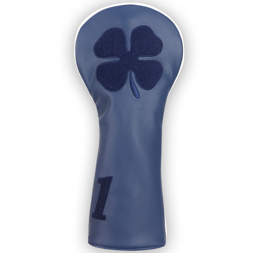 Dark Blue Four Leaf Clover Driver Wood Golf Head Cover Set