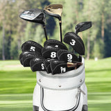 Black Neoprene iron headcover with window 11pcs£¨3-9£¬PW,AW,SW,LW£© Head Cover