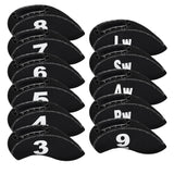 Black Neoprene iron headcover with window 11pcs£¨3-9£¬PW,AW,SW,LW£© Head Cover