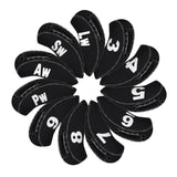 Black Neoprene iron headcover with window 11pcs£¨3-9£¬PW,AW,SW,LW£© Head Cover
