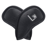 Black PU Iron Cover for Left 12pcs (3-9£¬AW,SW,PW£¬LW,LW) Head Cover