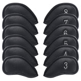 Black PU Iron Cover for Left 12pcs (3-9£¬AW,SW,PW£¬LW,LW) Head Cover