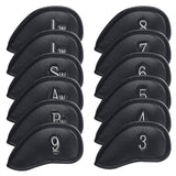 Black PU Iron Cover for Left 12pcs (3-9£¬AW,SW,PW£¬LW,LW) Head Cover