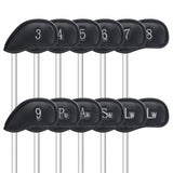 Black PU Iron Cover for Left 12pcs (3-9£¬AW,SW,PW£¬LW,LW) Head Cover