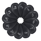 Black PU Iron Cover for Left 12pcs (3-9£¬AW,SW,PW£¬LW,LW) Head Cover