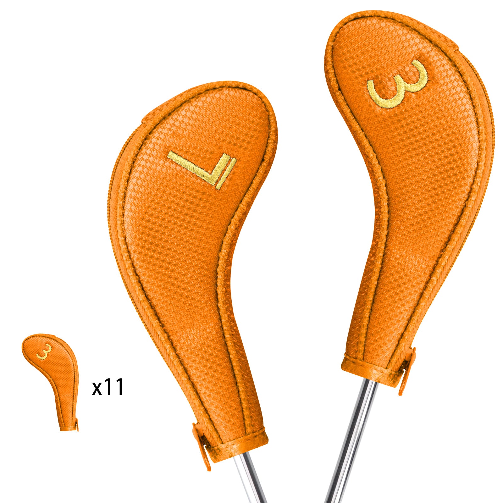 Orange Iron Cover With Zipper  11PCS (3-9.P.A.S.L) Head Cover