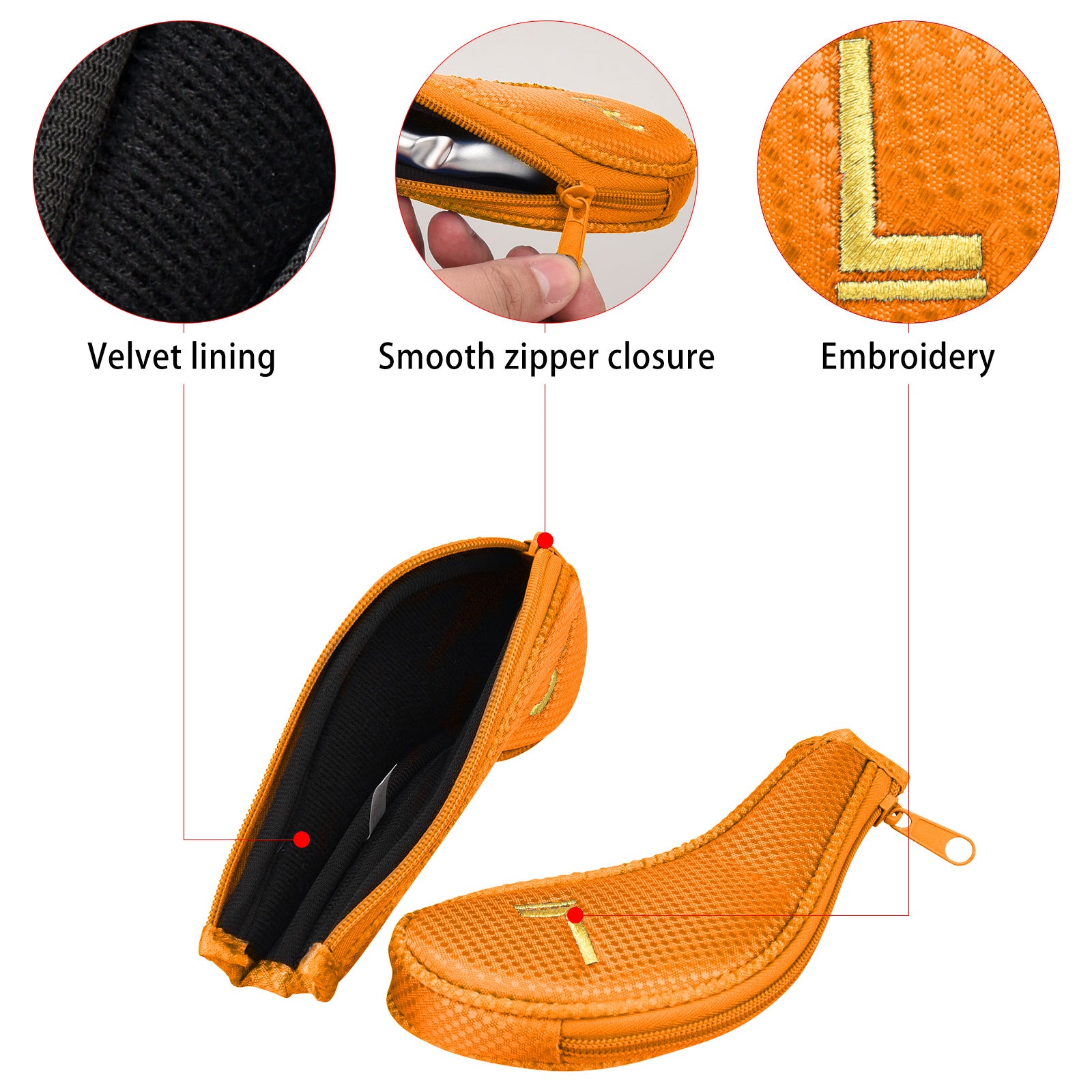 Orange Iron Cover With Zipper  11PCS (3-9.P.A.S.L) Head Cover